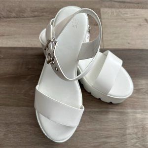 READYSALTED Women's Chunky Platform Sandal Open Toe Adjustable Ankle Strap